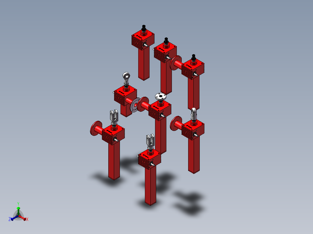 丝杠螺旋升降机 SJA50系列 8款正等轴测图