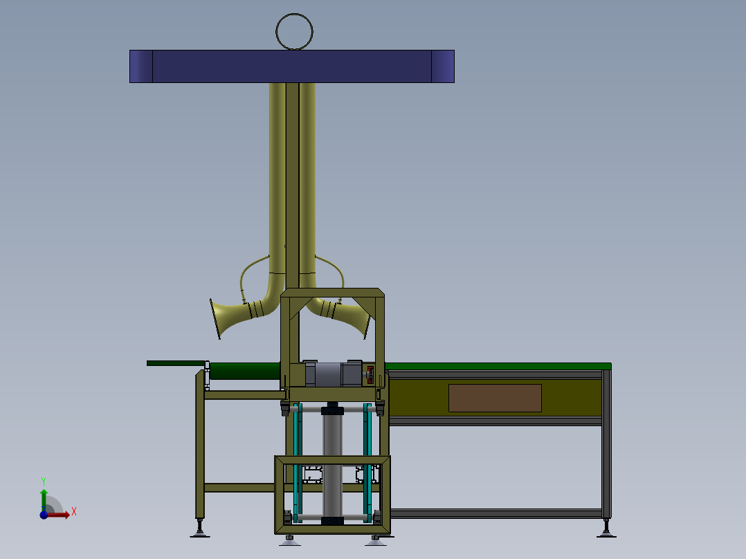差速链皮带线升降机生产线sw18可编辑前视图