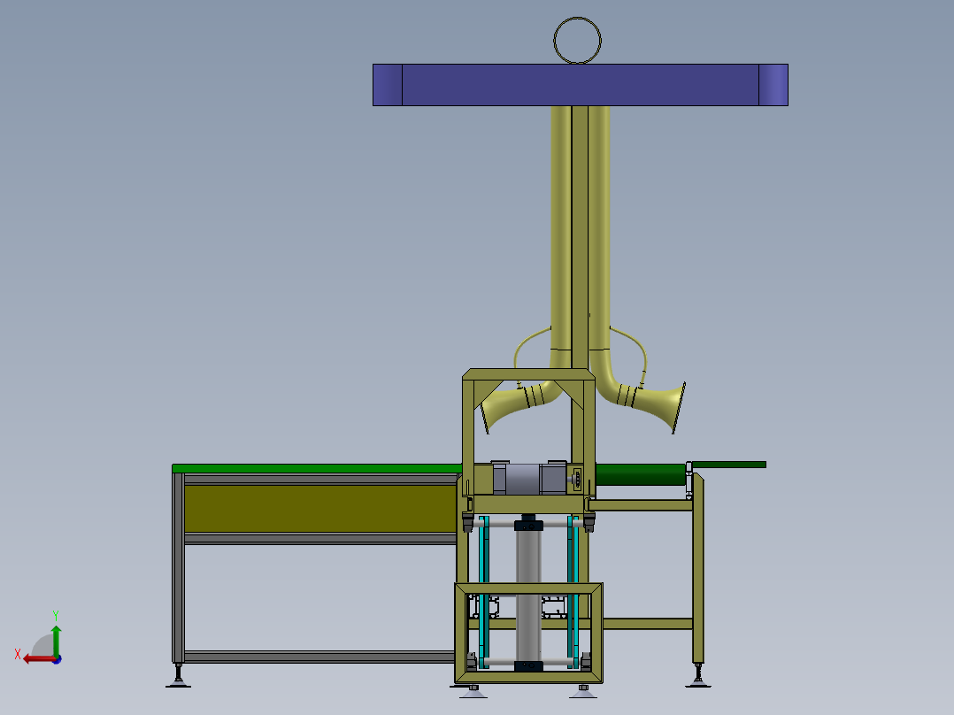 差速链皮带线升降机生产线sw18可编辑后视图