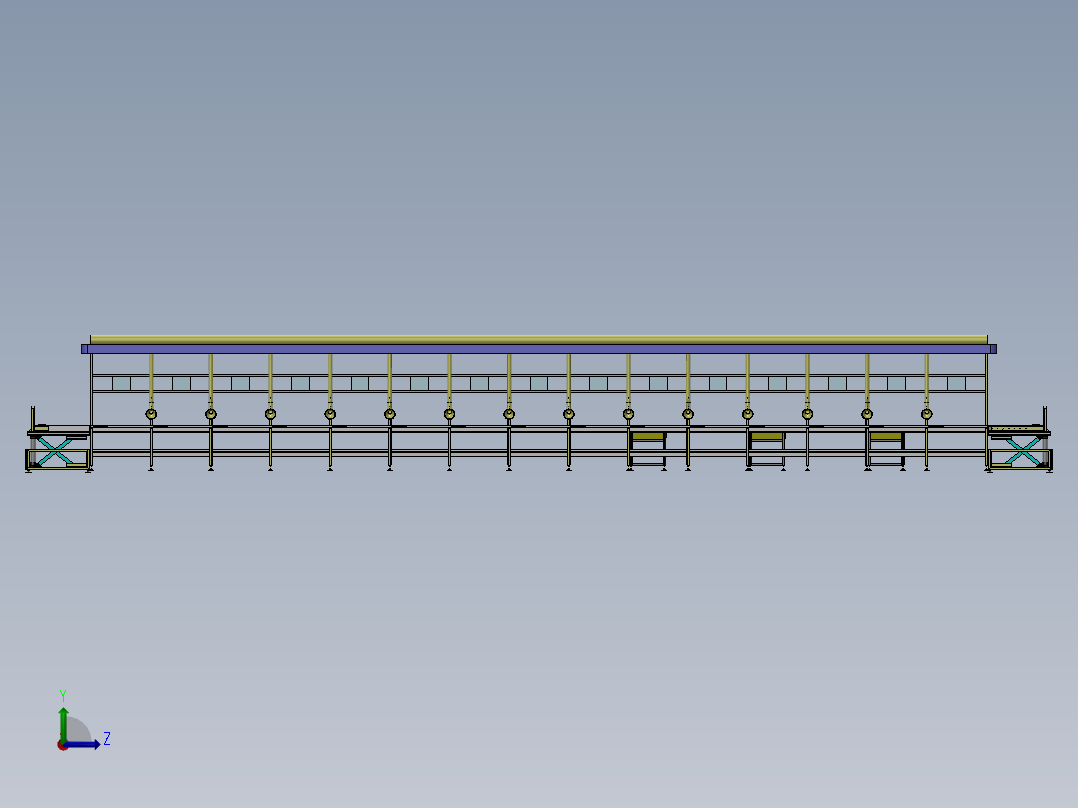 差速链皮带线升降机生产线sw18可编辑左视图