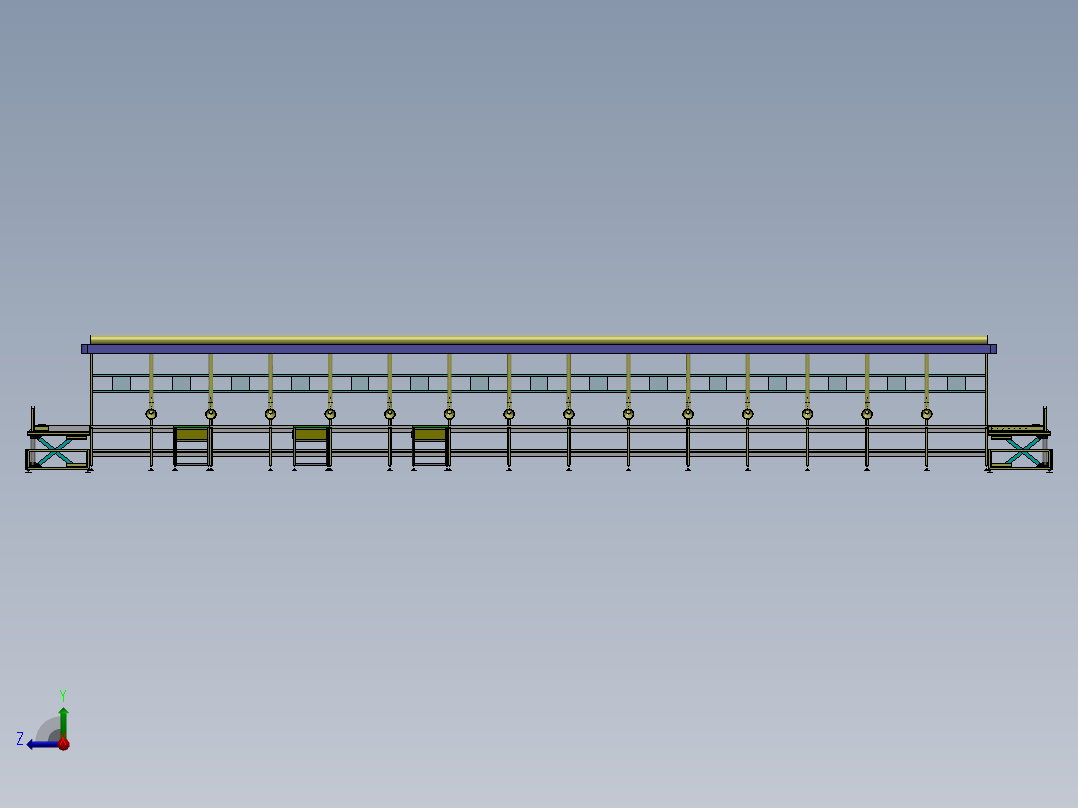 差速链皮带线升降机生产线sw18可编辑右视图