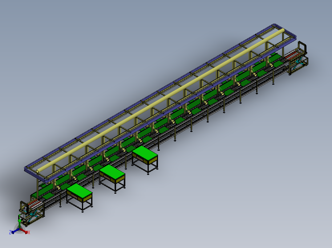 差速链皮带线升降机生产线sw18可编辑正等轴测图