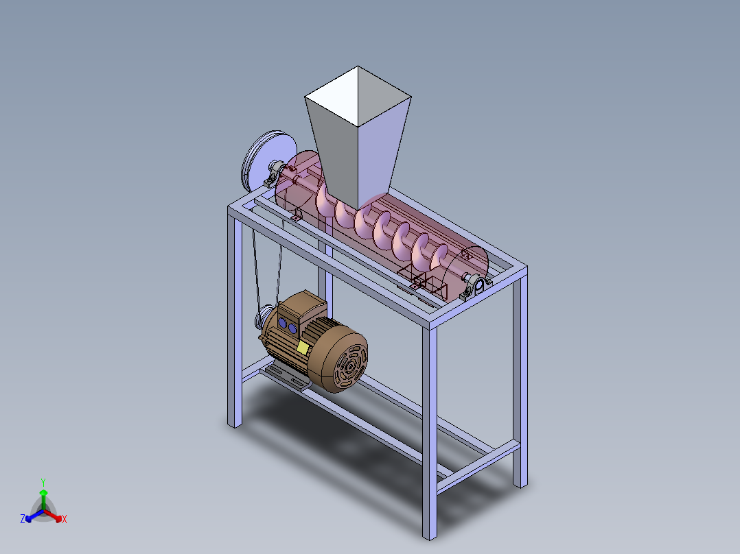 水果榨汁机正等轴测图