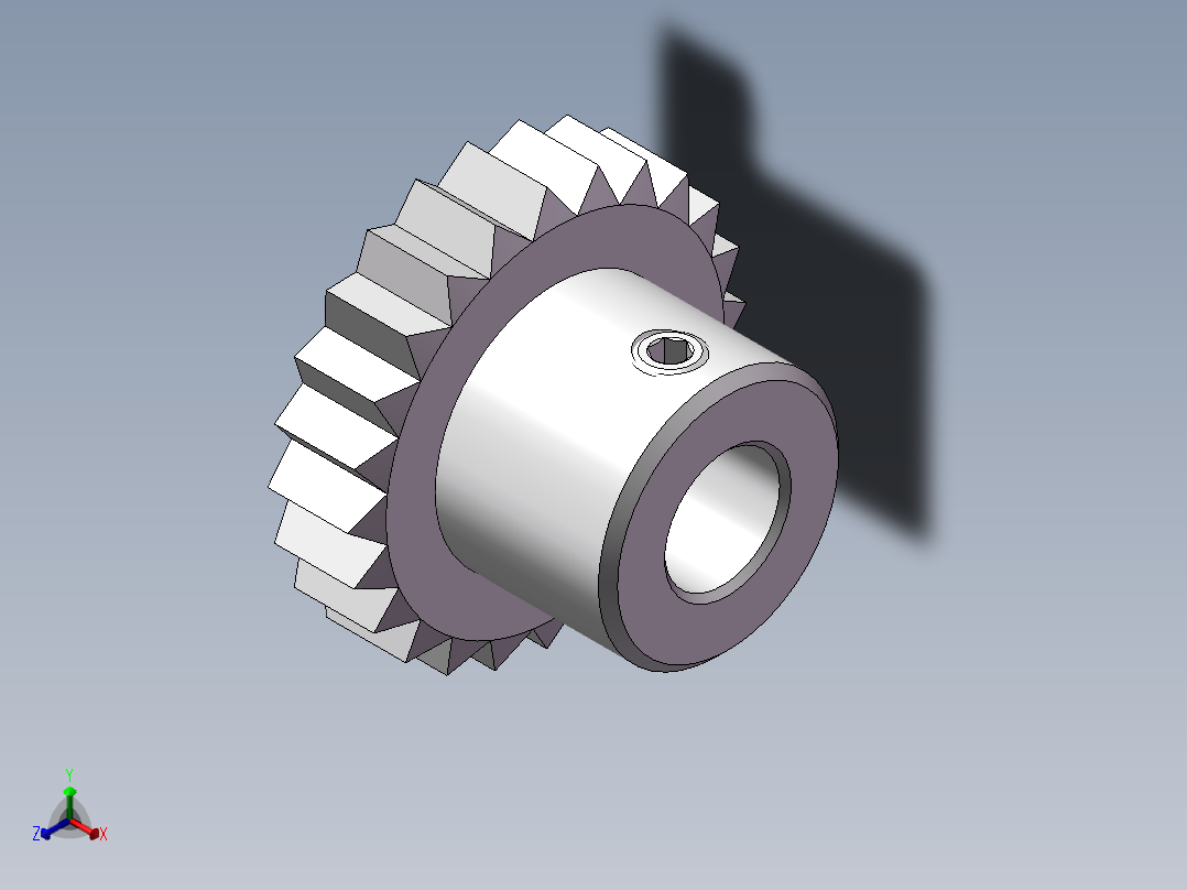 链轮齿轮GEAB0.8-24-5-B-6正等轴测图