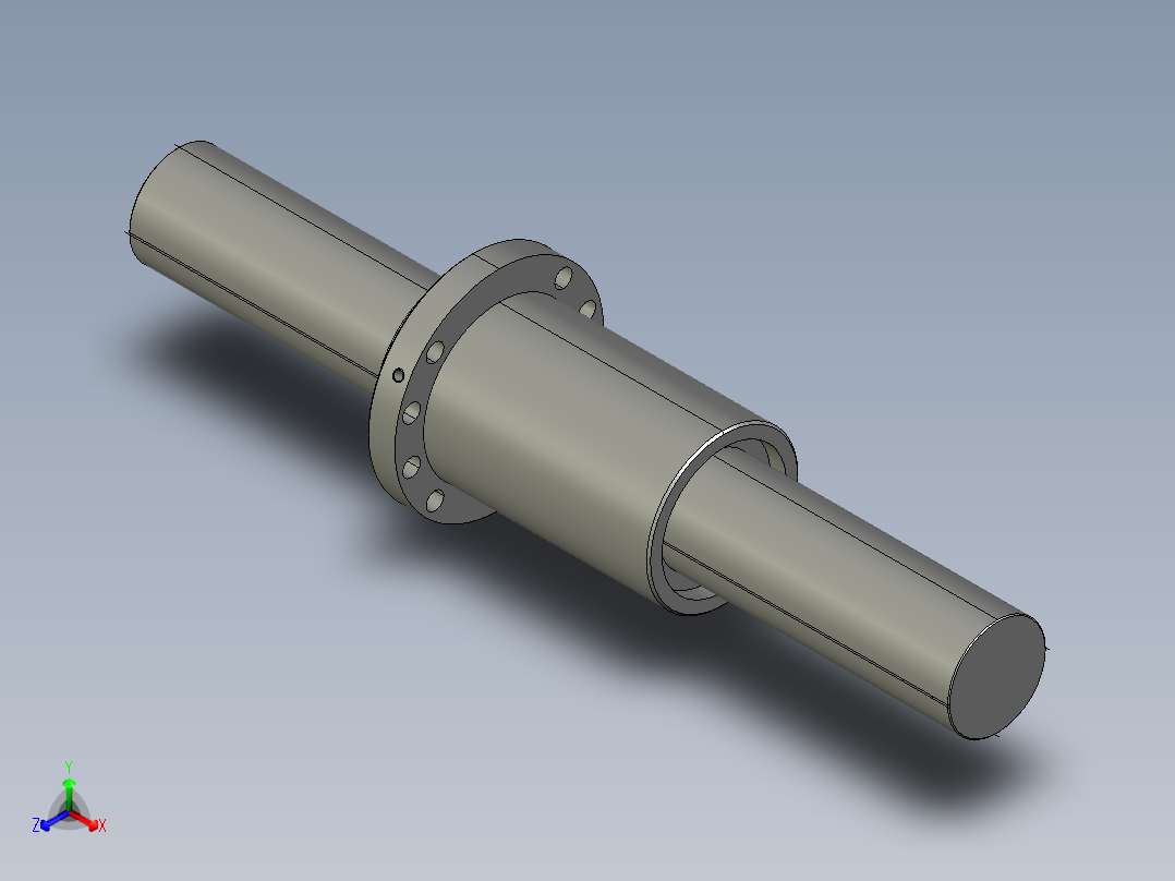 JF10025-8滚珠丝杆3D模型主视图