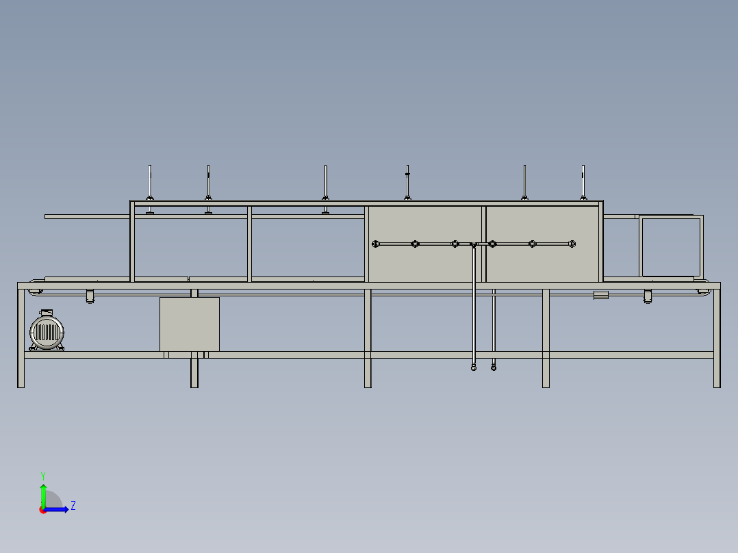 传送带链条自动清洗机左视图