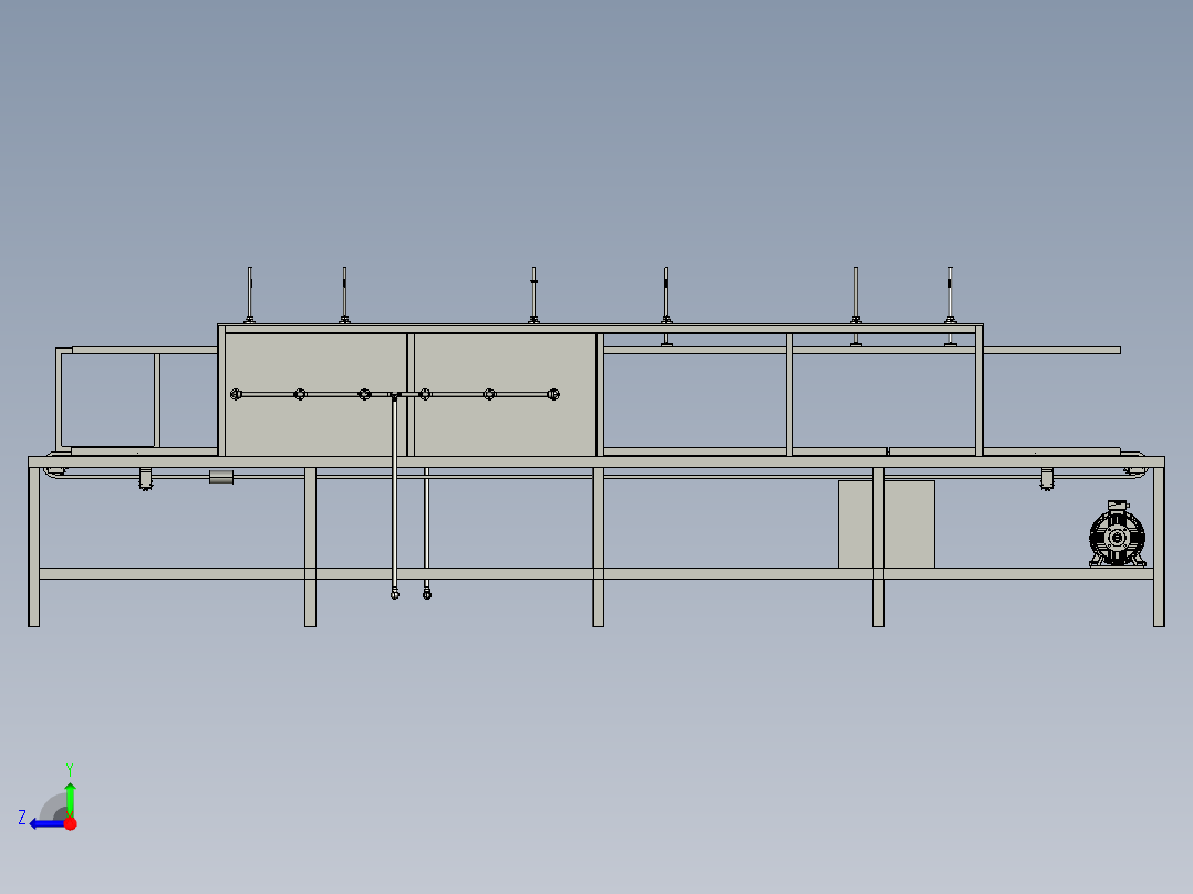 传送带链条自动清洗机右视图