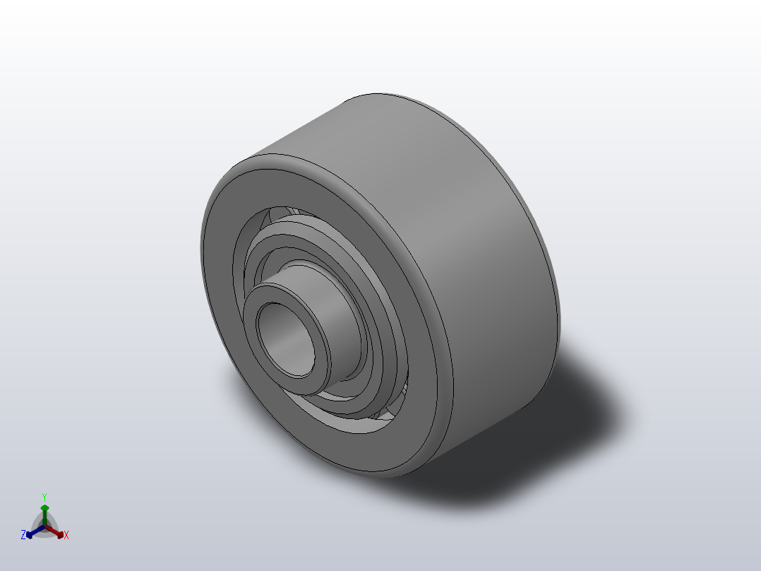ND型挡圈型输送链用圆柱滚子滚轮轴承_ND28JL1正等轴测图
