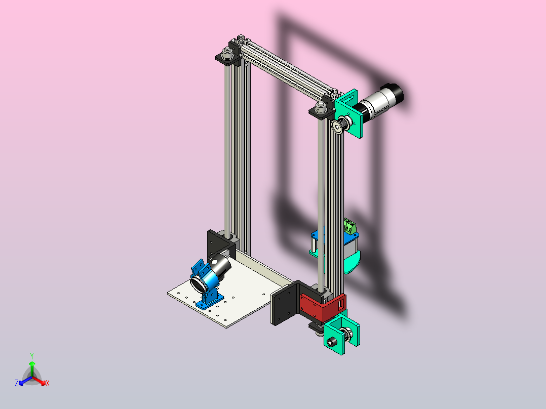 移动机器人物体管理系统中的提升器设计主视图
