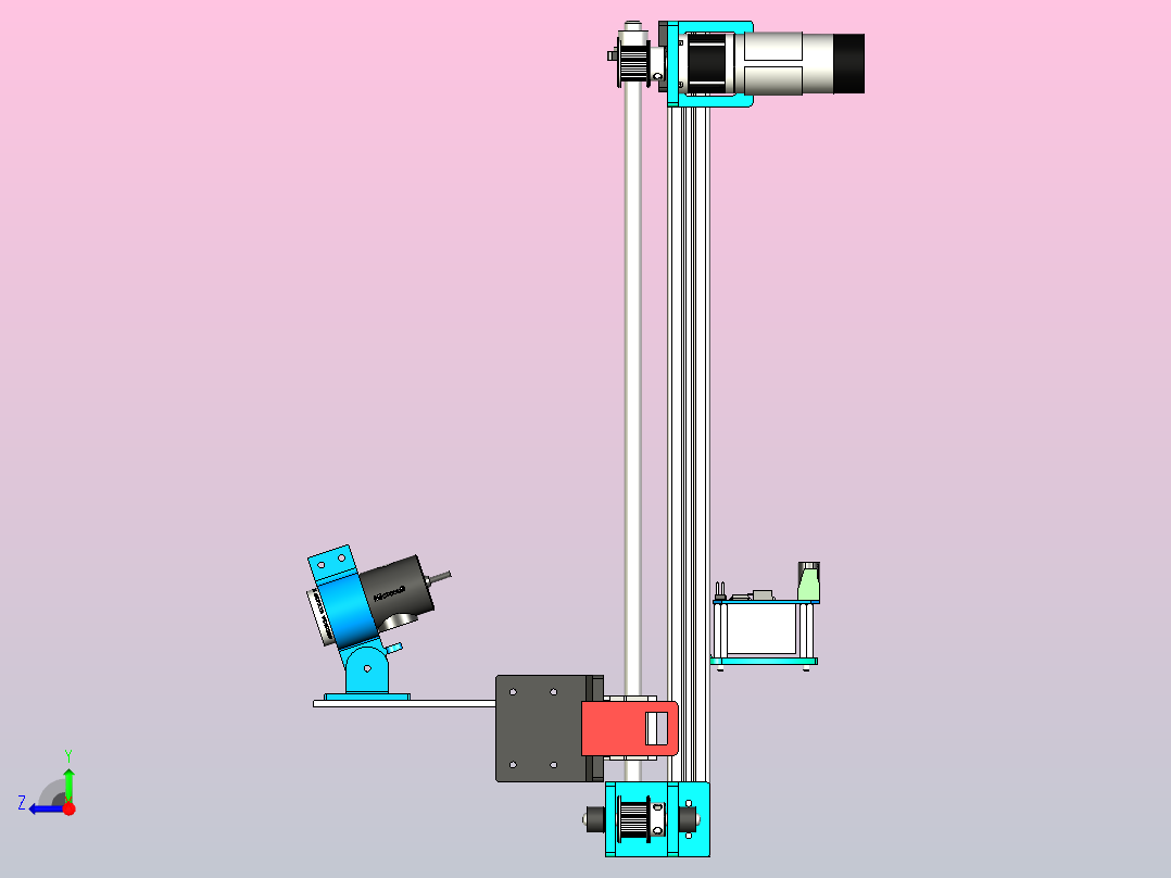 移动机器人物体管理系统中的提升器设计右视图