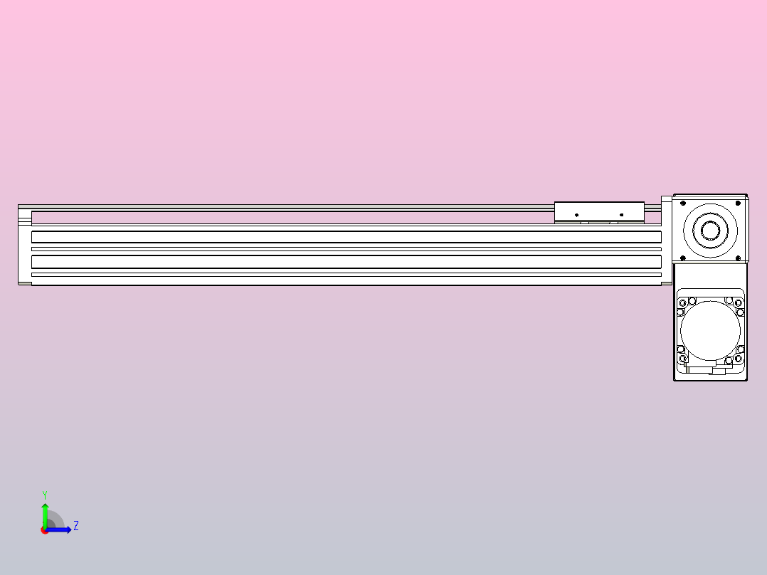 皮带直线轴半封闭可选导轨TPA-HNB-65S-90-L400-RP-Y-P20-N3左视图
