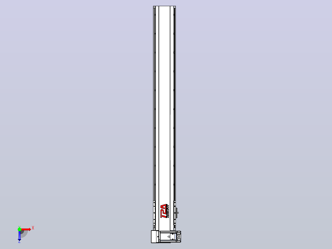 皮带直线轴半封闭可选导轨TPA-HNB-120D-110-L950-LU-C-P40-N3俯视图