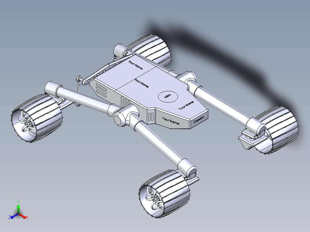 Mars+Rover+Prototype火星车原型结构3D图纸+STP格式主视图
