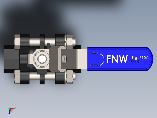 FNW-FNW311ASWC三片式内螺纹球阀俯视缩略图
