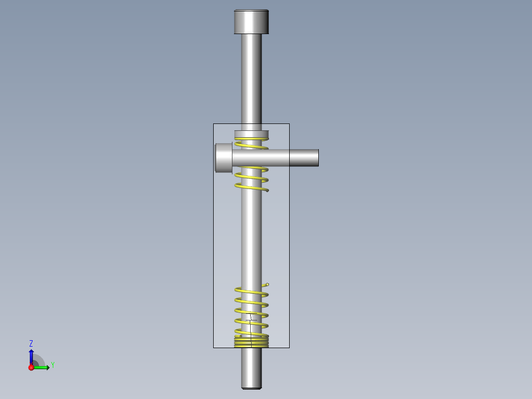 非磁性体圆柱形工件检测右视图