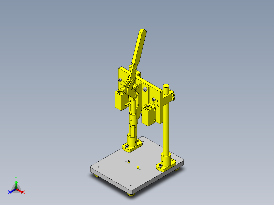 手动简易铆接夹具正等轴测图