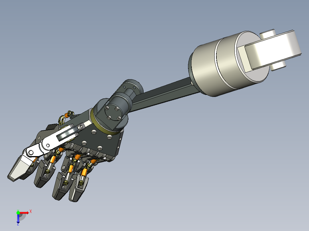Update Hand机械手臂手掌模型3D图纸 STP格式俯视图