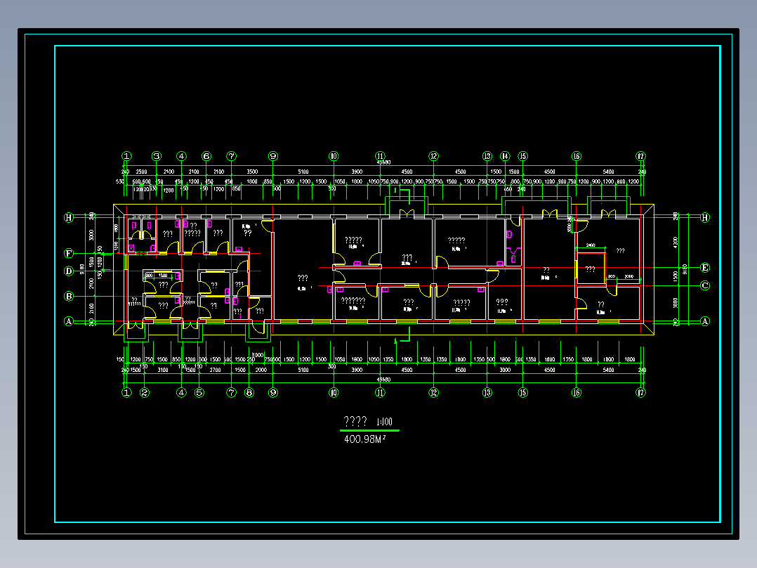 某医院发热门诊综合楼建筑平面图cad图纸