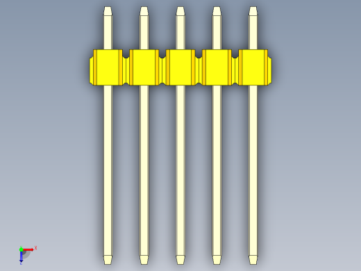 彩色公头100mil（2.54mm）系列-DS1021_yellow_2x05p_100mil_Type5_rev1.0俯视缩略图