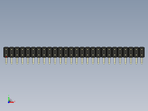 彩色公排针 100mil 2.54mm 系列-DS1022_black_2x26p_100mil_TypeD_rev1.0前视缩略图