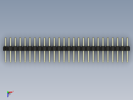 彩色公排针 100mil 2.54mm 系列-DS1022_black_2x26p_100mil_TypeD_rev1.0俯视缩略图