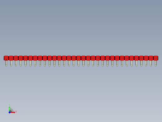 彩色公排针 100mil 2.54mm 系列-DS1022_red_1x32p_100mil_TypeD_rev1.0前视缩略图