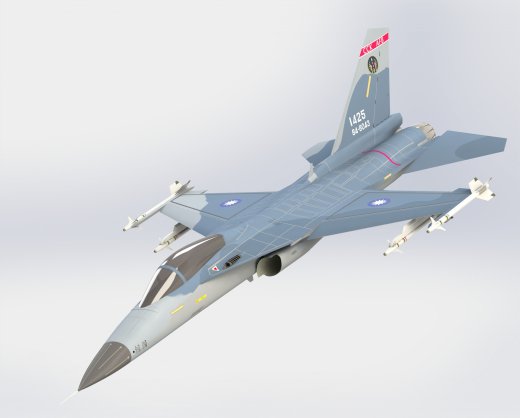 E1123-台湾省空军F-CK-1经国号战斗机三维SW2012带参缩略图