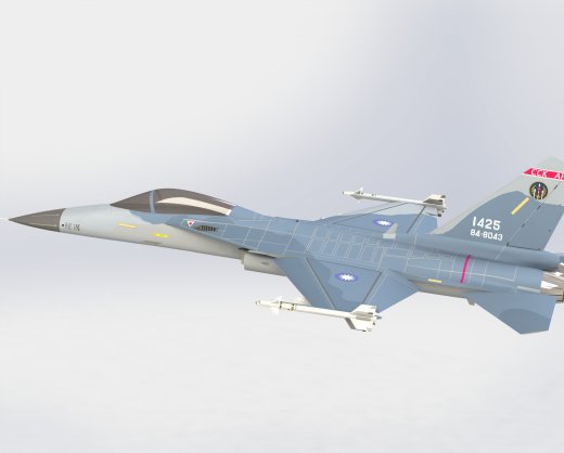 E1123-台湾省空军F-CK-1经国号战斗机三维SW2012带参缩略图