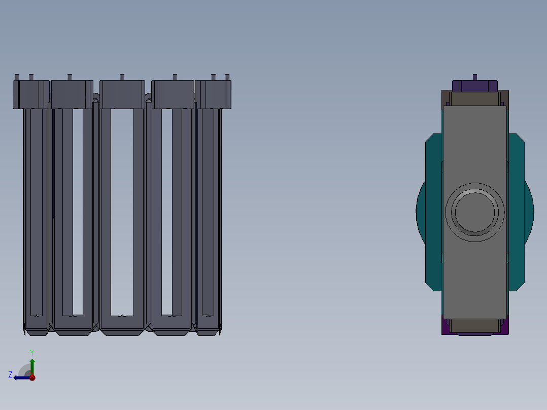 太阳分块定子绕线工装右视图