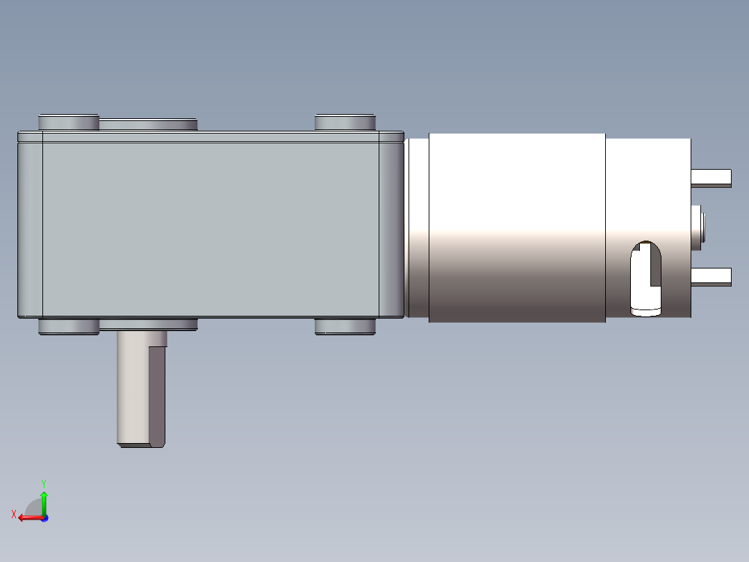 直角涡轮减速电机后视图