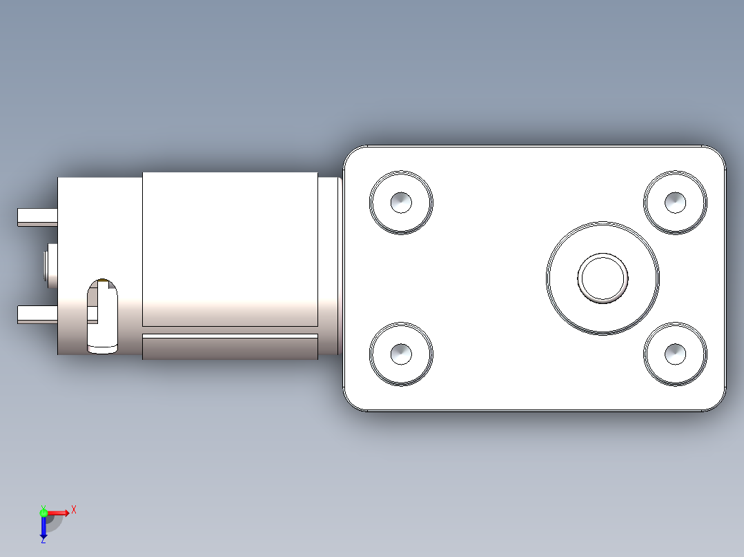 直角涡轮减速电机俯视图