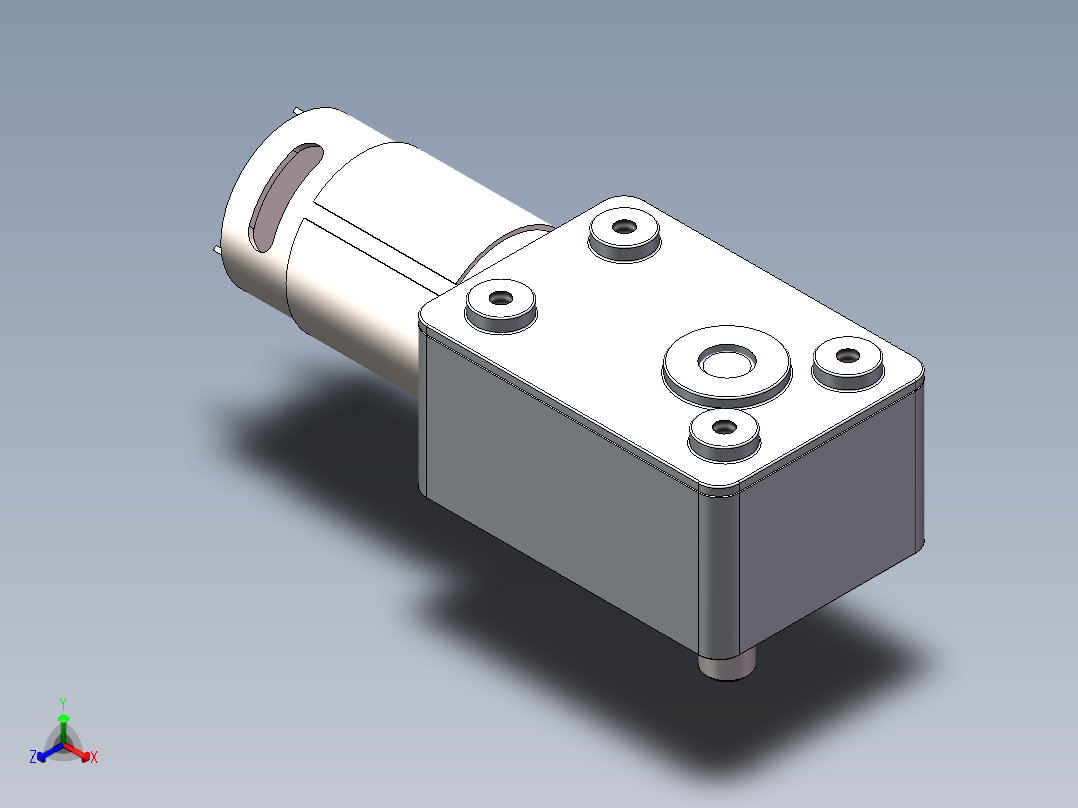 直角涡轮减速电机正等轴测图
