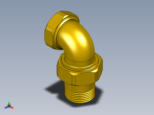散热器接头G1‘‘正等轴测缩略图