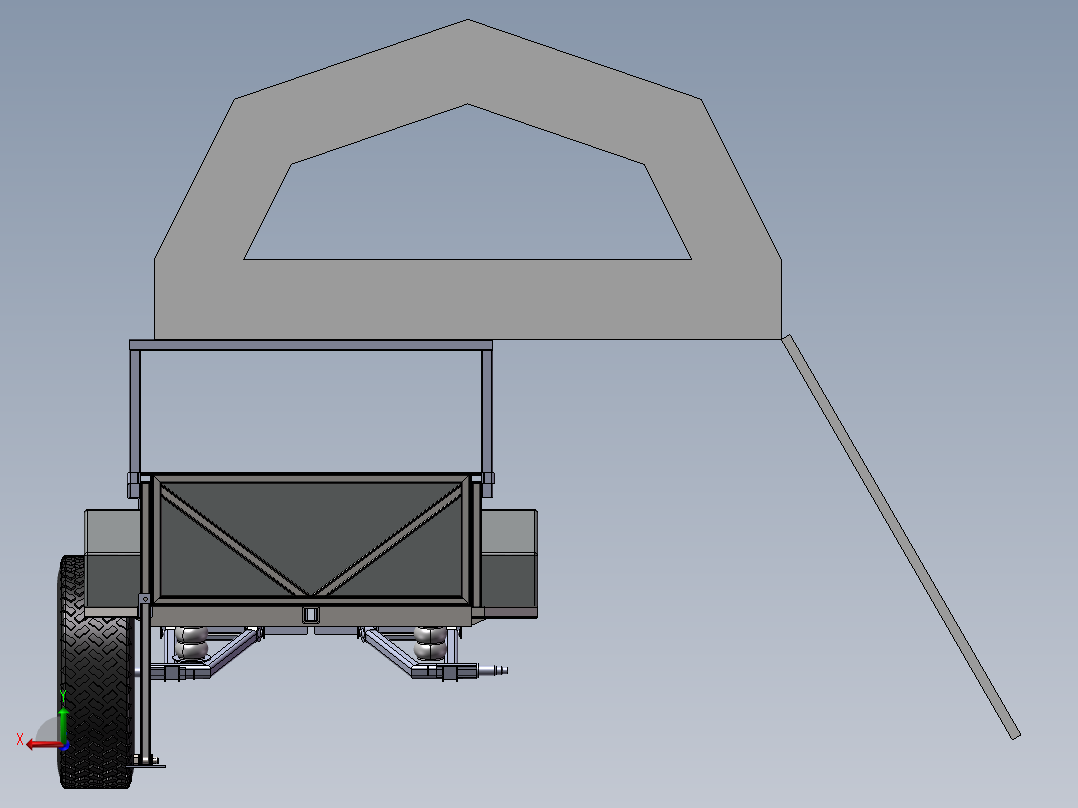 越野拖车箱后视图