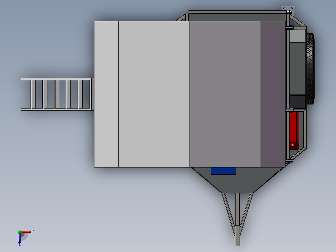 越野拖车箱俯视图