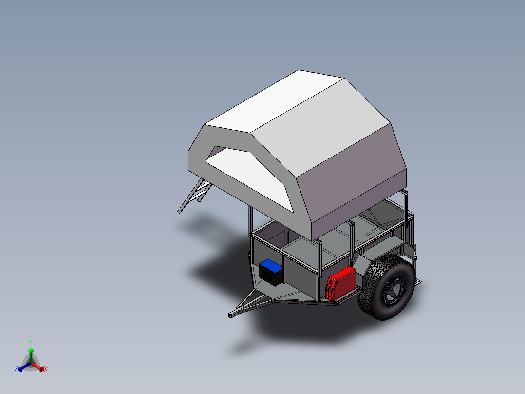 越野拖车箱正等轴测图