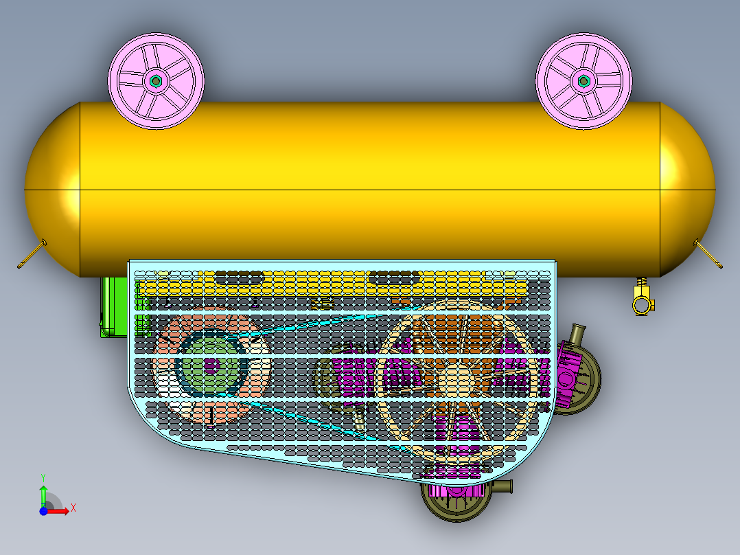 活塞式空压机充气泵前视图