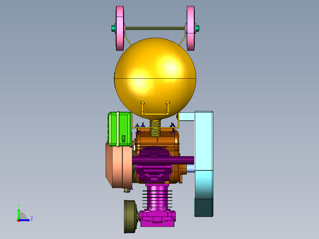 活塞式空压机充气泵左视图