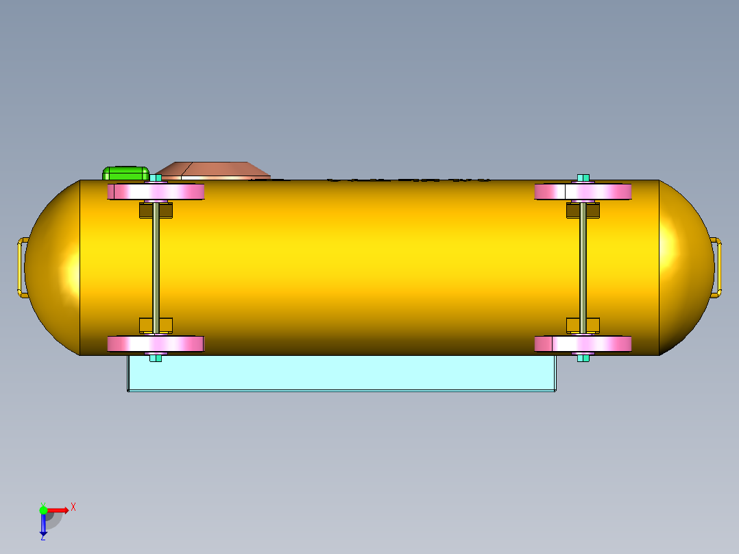活塞式空压机充气泵俯视图