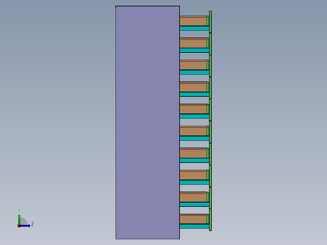 20抽屉柜左视图