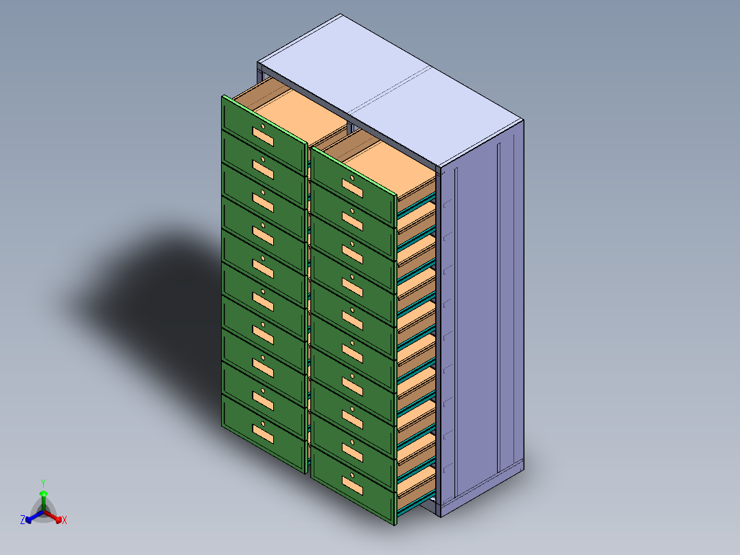 20抽屉柜正等轴测图