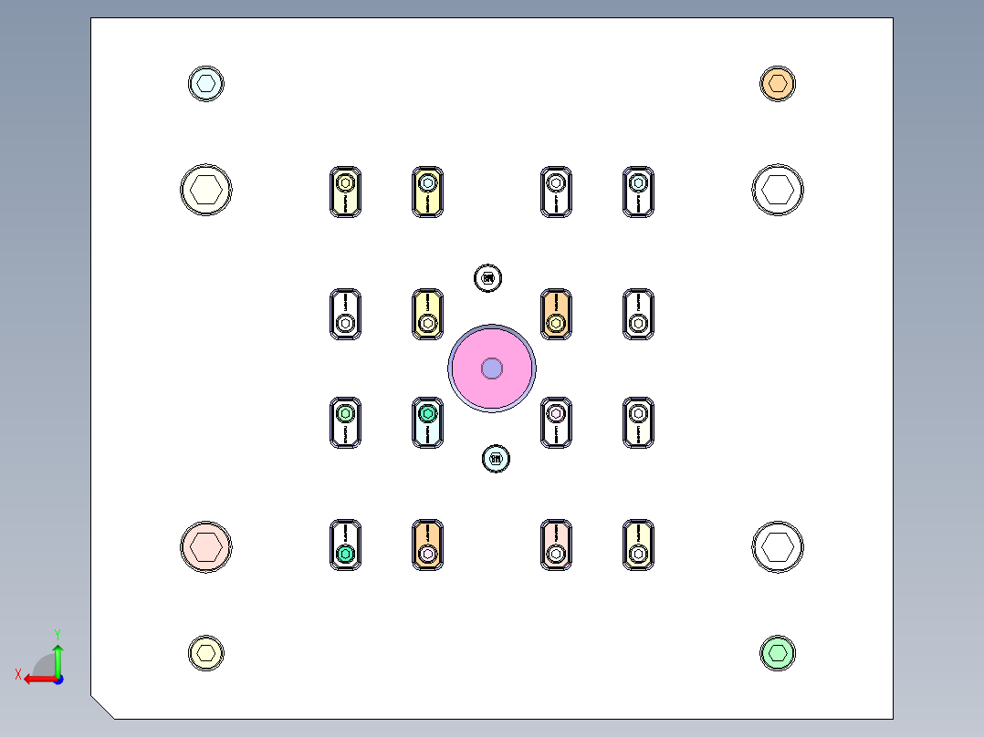 底座上盖（前模斜顶）后视图