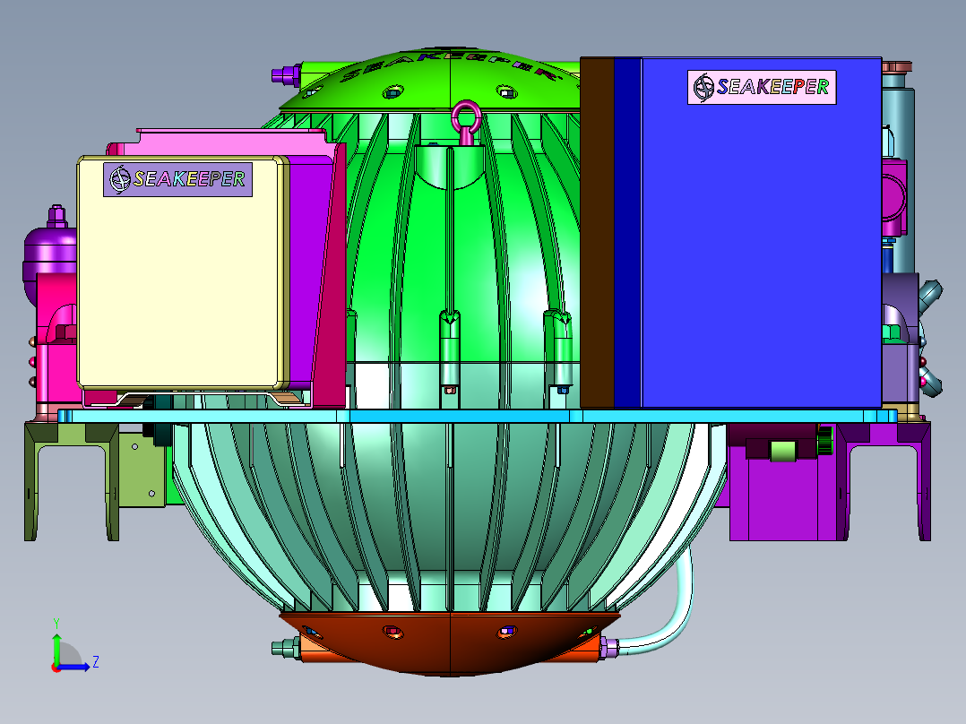 支援艇陀螺仪系统左视图