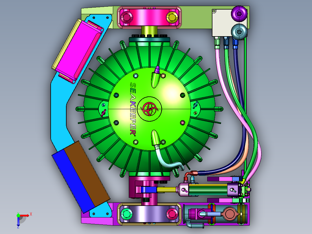 支援艇陀螺仪系统俯视图