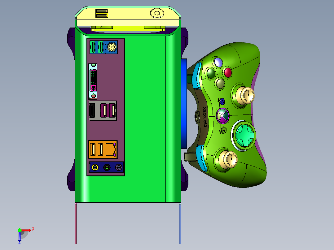 迷你ITX游戏电脑构建俯视图