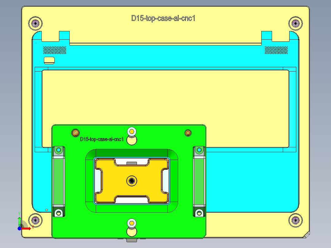 d15_top_case_al_笔记本CNC工装夹具三维模型cnc1前视图