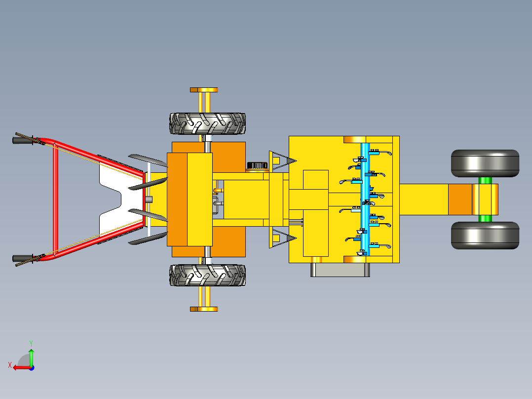 甘蔗种植机后视图
