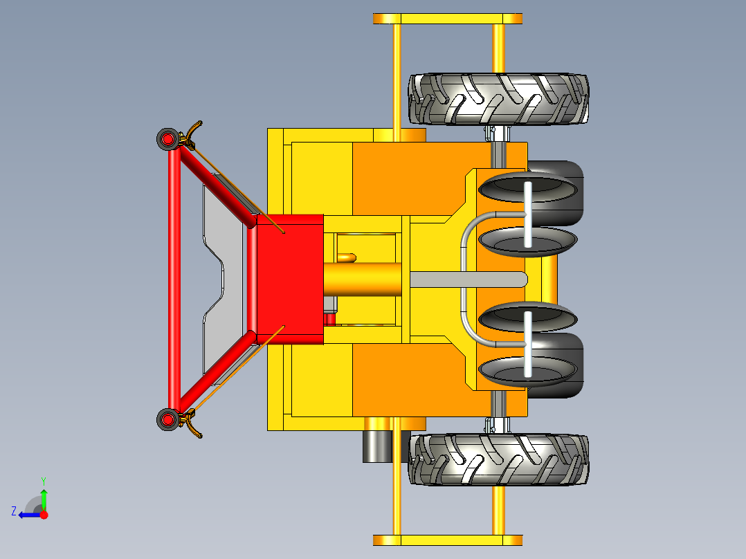 甘蔗种植机右视图