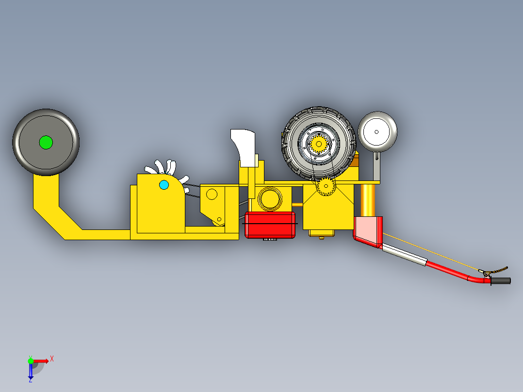 甘蔗种植机俯视图