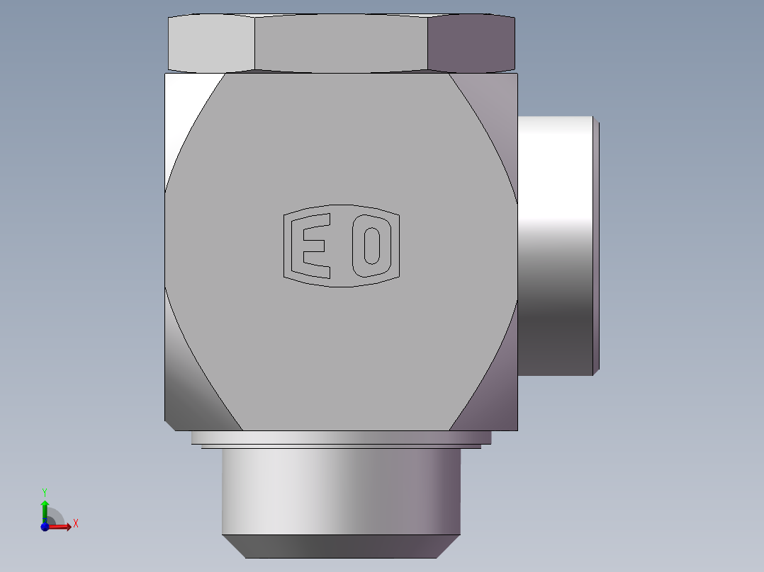 高压铰接式90度接头、1CI-52-B24前视图